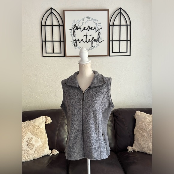 Kuhl Kozet Vest Wool Blend Fleece Full Zip Gray Two Tone Outdoor Size L Casual - Picture 11 of 11